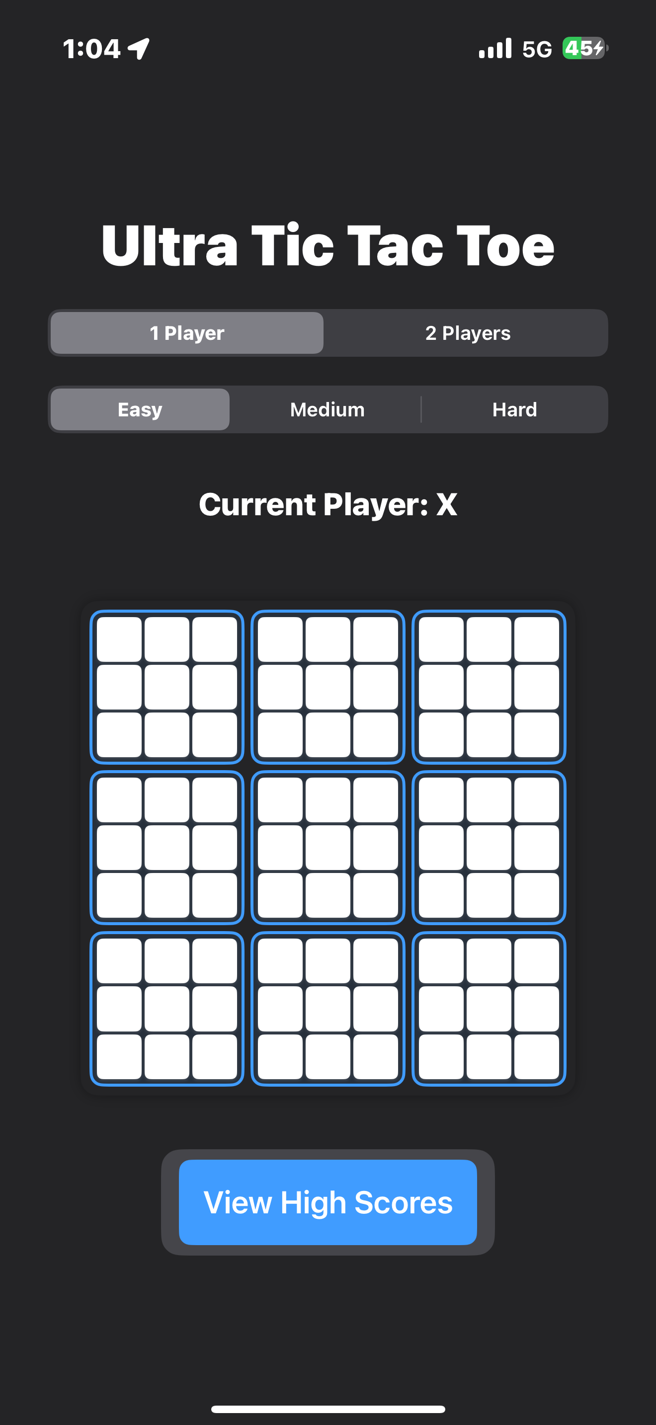 High Score Screen